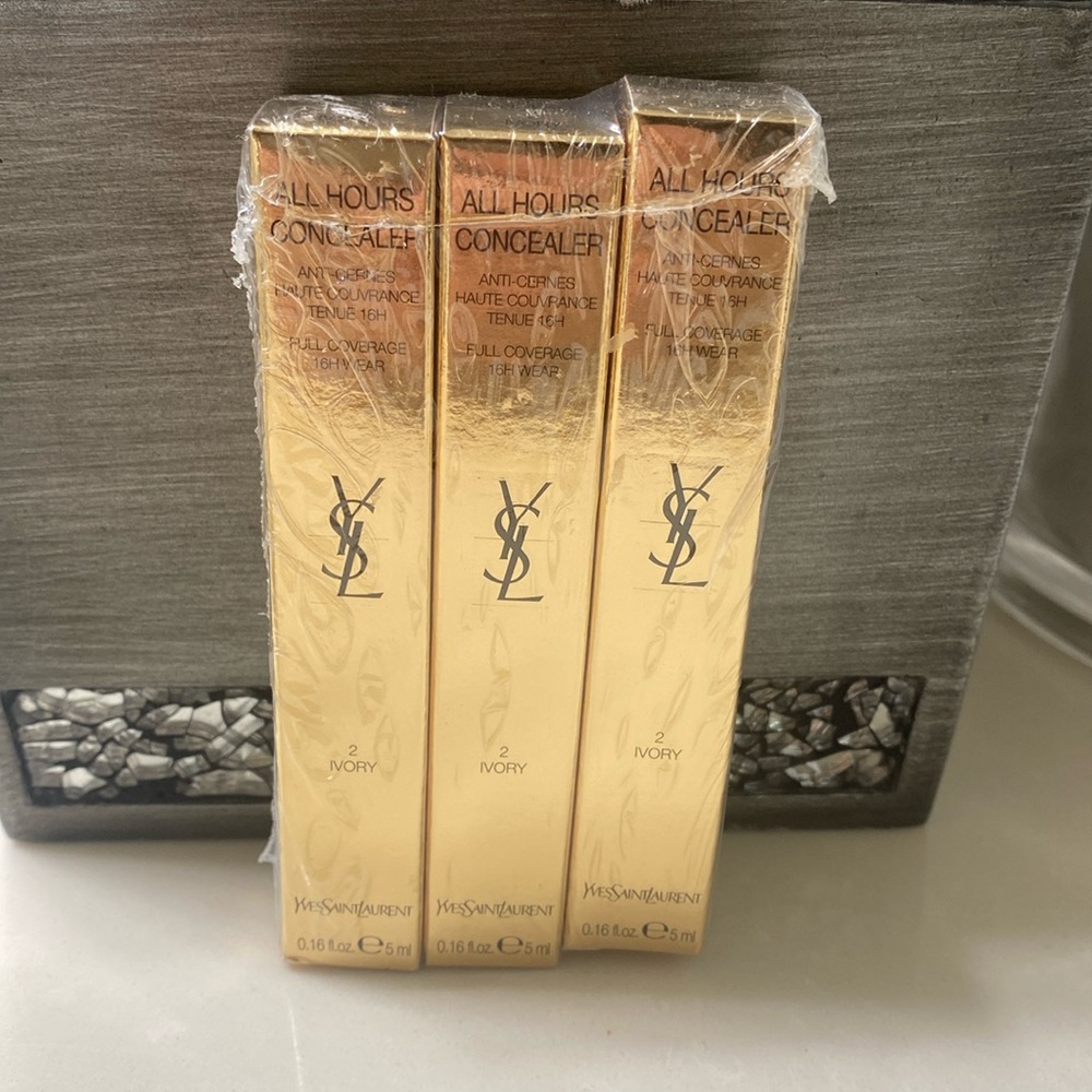 COPY - Set of 3 Sealed new YSL all hours concealer .16 oz #2 Ivory